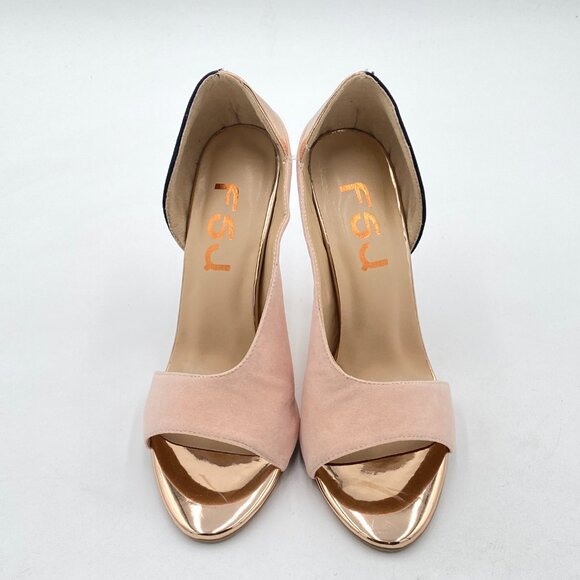 FSJ Pink Sexy Peep Toe Cutout Pumps Sandals D'Orsay Stiletto Heels Party Evening - Picture 3 of 8